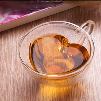 150ml Tasses à café esthétiques Tasse en verre à double paroi Tasses à thé Verres à liqueur Tasses en forme de coeur avec poignée