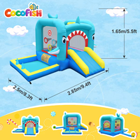 Château gonflable pour tout-petits Cocofish, pour l'intérieur et l'extérieur, jouet gonflable pour enfants, mini château gonflable, thème requin, avec souffleur