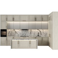 Table îlot intelligente, armoires murales personnalisées en acrylique de style américain, ensemble complet de cuisine avec appareils électroménagers