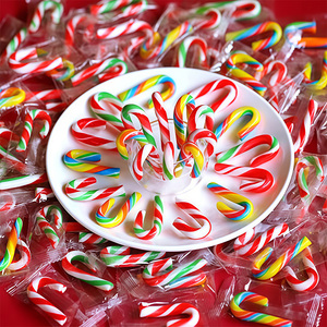 Christmas Custom Fruit &amp; Peppermint 4g/5g <strong>Mini</strong> <strong>Candy</strong> <strong>Canes</strong> Individual Wrapped Hard <strong>Candies</strong> Bag Packing - Product Image 3