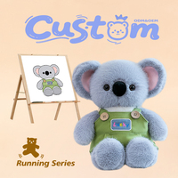 Peluche Koala Personnalisée avec Salopette Porte-Bonheur Série Course, Animal en Peluche pour Chevet, Vente en Gros, ODM, OEM, Logo, Cadeau