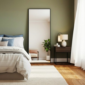 115*40cm Full Length Floor <b>Mirror</b> <b>Plastic</b> Framed Tempered Glass Art Deco Design Wall Mountable Home Decor Handmade Thin Frame - Product Image 4