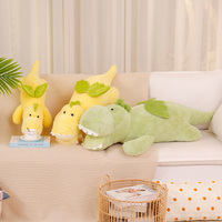 Peluche Dinosaure Mignonne, Jouet en Peluche Doux, Poupée Dino de Dessin Animé en Position Allongée, Animaux en Peluche pour Enfants, Décoration de Canapé et Chambre