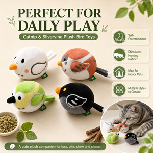 Jouet interactif en peluche en forme d'<span class=keywords><strong>oiseau</strong></span> pour chat, avec herbe à chat naturelle intégrée et jouet vocal en argentier pour chats restés à <span class=keywords><strong>l</strong></span>'intérieur - Product Image 6