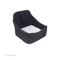 Coussin de siège auto moderne noir en tissu pour chien avec rembourrage intérieur en peluche et housse matelassée anti-éclaboussures pour chats et petits chiens