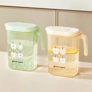Cute Plastic Water Pitcher <b>with</b> Spout Leak-Proof Water Milk Juice Beverage Drinking Pitcher Jug <b>with</b> <b>Flip</b> <b>Top</b> Lids Household - Product Image 1
