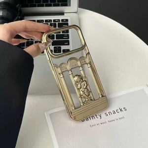 Custodia per telefono in TPU opaco elettroplaccato 3D Angel a prezzo di fabbrica per iPhone 17 16 15 Pro Max, design a colonna romana 3D intagliata - Product Image 4