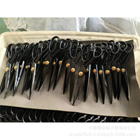 Ciseaux de tailleur en acier inoxydable noir de 12 pouces en gros – Kit de couture professionnel pour la broderie – Stock usine