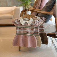 Nouvelle Robe Pull Jacquard Fair Isle à Col Revers pour Filles, Collection Automne 2026