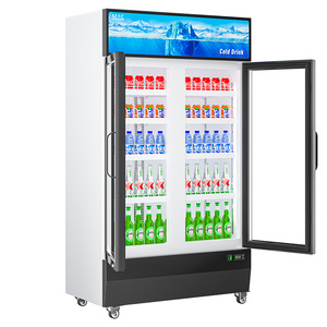 Réfrigérateur vertical commercial pour supermarché, refroidisseur d'air pour boissons, avec 2 portes et éclairage LED - Product Image 4