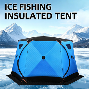 Meilleures ventes : Tente de pêche sur glace hexagonale isolée, à armature droite, pour 4-6 personnes, portable et adaptée à la randonnée - Product Image 2
