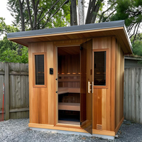 Sauna à vapeur sèche électrique moderne pour l'extérieur, 4 personnes, en bois de cèdre massif traditionnel, 6 kW, 120 V/240 V, garantie 1 an, taille personnalisée