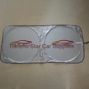 Biểu tượng tùy chỉnh mùa hè nóng bán kính chắn gió dù để che nắng Bạc tráng đôi vòng tròn phía trước cửa sổ Shades cho xe ô tô - Product Image 2