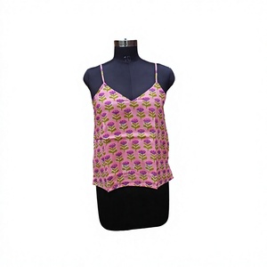 Robe Courte Sans Manches Col V Grande Taille pour Femme, Motif Floral Vintage Romantique, Faite Main avec Boutons Indiens, Écologique et Naturelle - Product Image 1
