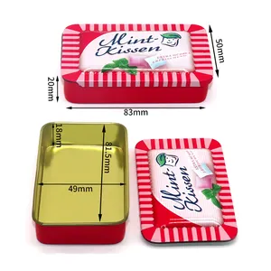 Cheap Small Tin Box Mint Candy Packaging, Sliding Metal Small Tin