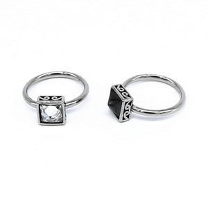 yunnique Geometric Pinky <b>Ring</b> <b>Titanium</b> Steel Bezel Setting Unisex Jewelry Gift - Product Image 2
