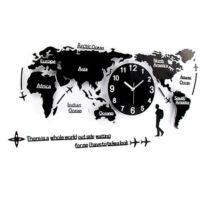 Đồng hồ treo tường bản đồ thế giới 3D, nghệ thuật văn phòng, thiết kế Bắc Âu sáng tạo, sang trọng, chất liệu acrylic, trang trí nhà cửa hiện đại, đồng hồ treo tường lớn, Relojes Horloge - Product Image 3