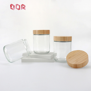 500ml High Quality Clear Transparent Food Grade Glass Bottle with <b>Bamboo</b> Lid for Multipurpose Bottle Support Customization - Product Image 3
