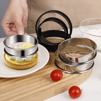 Anneau à tarte rond en acier inoxydable de haute qualité de 8 cm, moule à crumpets et à muffins DIY, ustensile de cuisson écologique, passe au lave-vaisselle