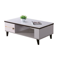 Meubles de salon, table basse au design simple, prix de gros, table basse de luxe gris clair personnalisée avec rangement à vendre