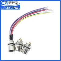 ZLCONNECTOR-montaje en Panel PCB, Cable impermeable IP67, Conector de toma de Panel trasero M8