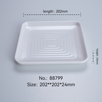 88799 Ensemble de vaisselle carrée nordique, plat plat, disque ondulé, vaisselle en mélamine blanche, vaisselle durable, vaisselle de haute qualité, restaurants