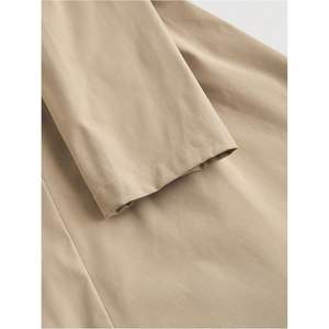 Gabardina Personalizada para Mujer, con Solapa, Doble Botonadura, Manga Abullonada, Corte en A, Chaqueta de Otoño, Tejido de Punto, Estilo Elegante - Product Image 5