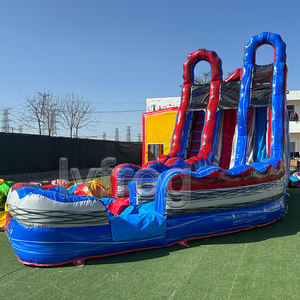 Toboggan aquatique gonflable commercial à deux voies avec <span class=keywords><strong>piscine</strong></span>, PVC haute résistance pour la <span class=keywords><strong>location</strong></span> de fêtes et les événements - Product Image 6