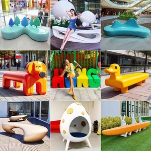 Outdoor Fiberglass Commercial Leisure Chair Public Rest <b>Bench</b> Pebble-Shaped Children's Alphabet Stool Custom-Made Zhejiang - Product Image 3
