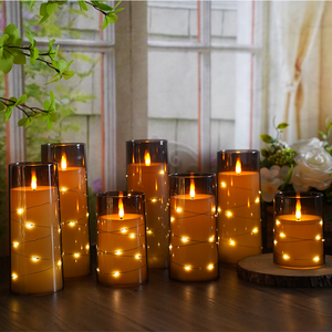 Kakoya Halloween Trang Trí Nội Thất Lãng Mạn Bầu Không Gian Đầy Sao LED Nến Acrylic Nhà Ở Nhấp nháy <span class=keywords><strong>Flameless</strong></span> 7-Giờ Dây Hẹn Giờ - Product Image 3