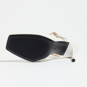 Sandales d'été minimalistes blanches à texture croco, bout carré ouvert, talon aiguille, <span class=keywords><strong>plateforme</strong></span>, bride arrière, sexy, avec boucle de cheville réglable, confort arche plantaire - Product Image 3