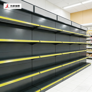 Стеллажи-гондолы JIUSHUN: Прочные металлические регулируемые полки для продуктовых магазинов и универсальных магазинов с лайтбоксом, на заказ - Product Image 5