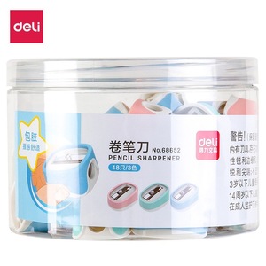 Deli Pencil Sharpener 68652 48pcs Mixed Colors Mini Portable For Students - Product Image 1