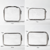 Sac à fermeture éclair en PVC transparent Pochette de rangement transparente Sac cosmétique portable Organisateur de toilette de voyage Sac de transport étanche