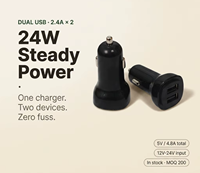 Cargador de Coche USB de Doble Puerto Premium con Protección Inteligente IC, Entrada de 5V 4.8A para Encendedor de Cigarrillos