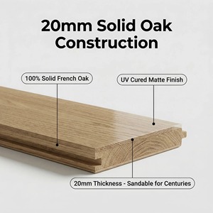 Parquet massif en chêne <span class=keywords><strong>blanc</strong></span> français, finition au <span class=keywords><strong>chaux</strong></span> vieilli <span class=keywords><strong>pour</strong></span> une élégance rustique, utilisation extérieure industrielle - Product Image 1