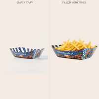 Barquette jetable en papier kraft pour aliments, emballage pour snacks, plats de rue, à emporter, en forme de bateau pour frites