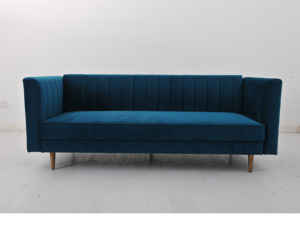 โรงงานนิสโก้ขายส่งโดยตรง โซฟาเบดปรับนอนได้ ผ้ากำมะหยี่สีฟ้าอมเขียว แบบสามที่นั่ง บุด้วยโฟม พับเก็บได้ เหมาะสำหรับอพาร์ทเมนต์ - Product Image 2