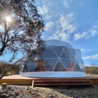 Dôme de glamping de luxe moderne en PVC transparent à double couche imperméable, tente de maison en toile géodésique pour hôtel de plein air, complexe hôtelier