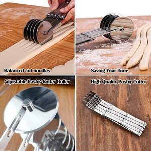 Đa vòng Con lăn Pasta Pastry dao thép không gỉ bánh pizza Slicer mì bột Cutter Divider mở rộng bánh xe cắt bánh pizza - Product Image 3