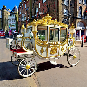 Exclusiva Carruaje Eléctrico de Estilo Real para Bodas, Carroza Victoria con 4 Ruedas, Carroza Familiar de Honor con Caballos a la Venta - Product Image 1