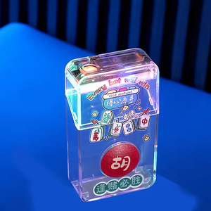 USB có thể sạc lại nhẹ hơn vonfram di động đánh lửa 20 cái nhựa trong suốt Acrylic thuốc Lá Trường hợp tùy chỉnh mô hình cổ điển - Product Image 3