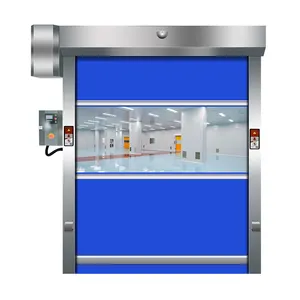 Puerta de persiana enrollable superior de subida rápida de alta velocidad de Pvc automática Industrial para exterior o interior de almacén