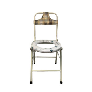 <b>Folding</b> <b>Commode</b> Chair Large Straight Body Toilet Seat For Elderly And Pregnant Women Multifunction Health Usage - Product Image 4