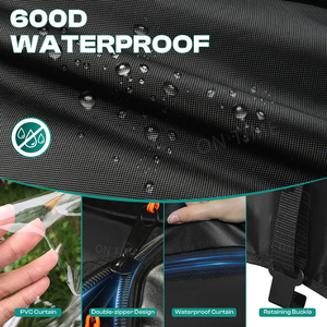 עגלת גולף שחור עמיד למים באגי גולף לשמור על קו חם 2 רוכסנים דלת כיסוי גשם עבור ezgo/txt 2 דגם מושב - Product Image 5