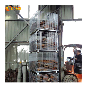 맞춤형 적층 가능 금속 와이어 메쉬 케이지 분리형 디자인 버클 잠금 10-2000kg 용량 동결 방지 보관함 - Product Image 6
