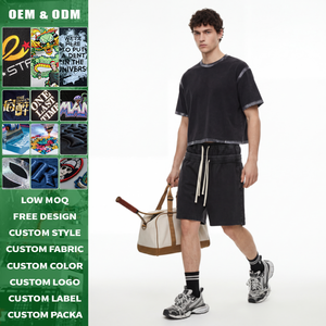 Camiseta de Hombre Estilo Vintage Streetwear con Efecto Desgastado y Salpicaduras de Pintura, Peso Pesado 285g - Product Image 2