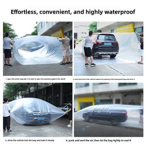 Araba takviyeli PE 0.18mm kalın su geçirmez nem geçirmez sel geçirmez toz geçirmez tam sızdırmaz koruyucu kapak/IR koruma - Product Image 2