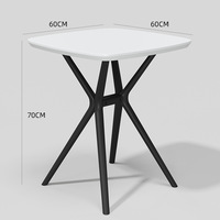 Table d'appoint moderne en plastique PP à plateau solide, durable, à faible entretien, pour intérieur et extérieur, idéale pour les balcons de toit et les centres commerciaux