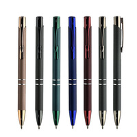 Bolígrafo retráctil bolígrafo de clic cuerpo de metal aluminio mate 6 colores escritura suave regalo de oficina y escuela